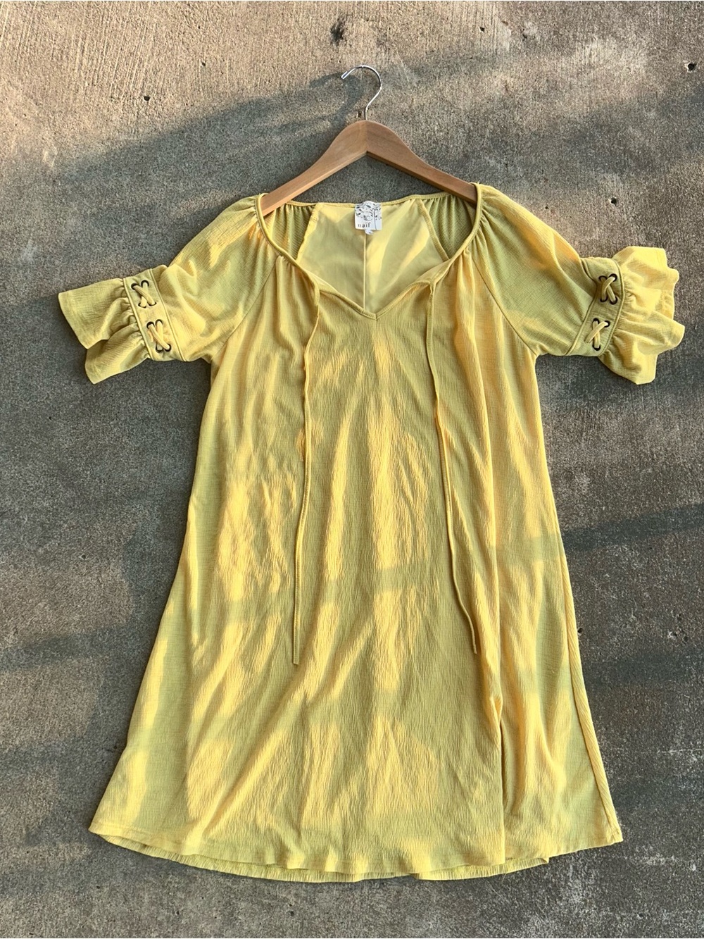 NAIF Sunny Yellow Ruffled Midi Dress Size S Small Anthropologie